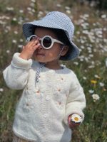 Embroidered Baby Cardigan and Bonnet Set –  Flowers Embroidery - Image 9