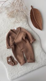 Hand Knitted Merino Baby Romper and Socks with Ducks - Image 13