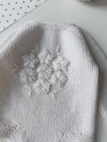 3-6 months Merino Knit Baby Romper and Bonnet Set - Image 4