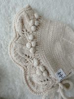 0-3 months Merino Baby Romper and Bonnet Set – Knit Sleeveless Outfit Beige - Image 10