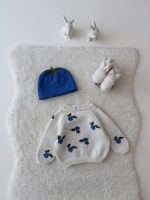 Baby Sweater and Hat Set – Blueberry Embroidery - Image 4