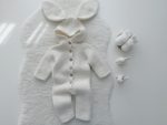 Baby Alpaca Knit Bunny Romper – Handmade Outfit - Image 5