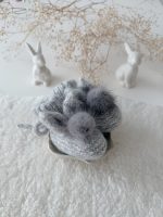 0-3 Months Bunny Booties – Baby Alpaca Genuine Fur Pom Poms - Image 5