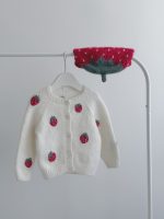 Baby Girl Cardigan and Bonnet Set – Strawberry Embroidery - Image 9