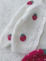 Baby Girl Cardigan and Bonnet Set – Strawberry Embroidery - Image 3