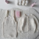 9-12 months Embroidered Baby Cardigan and Romper Set