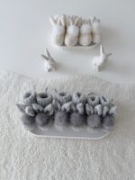 0-3 Months Bunny Booties – Baby Alpaca Genuine Fur Pom Poms - Image 7