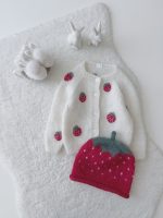 Baby Girl Cardigan and Bonnet Set – Strawberry Embroidery - Image 10