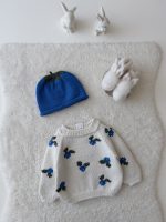 Baby Sweater and Hat Set – Blueberry Embroidery