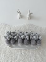 0-3 Months Bunny Booties – Baby Alpaca Genuine Fur Pom Poms - Image 9