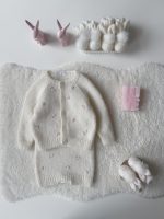 9-12 months Embroidered Baby Cardigan and Romper Set - Image 5