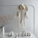 Baby Alpaca Knit Bunny Romper – Handmade Outfit