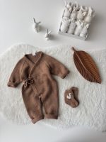 Hand Knitted Merino Baby Romper and Socks with Ducks